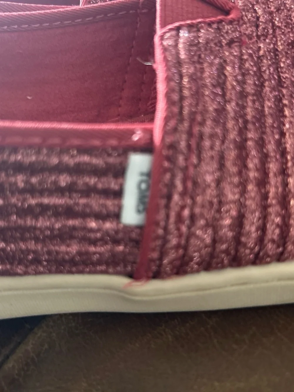 Toms Girls Sparkling Rose Slip-On Flats
